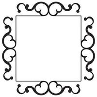 Calligraphic hand drawn doodle floral frame. artistic calligraphy design element. vector