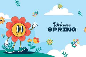 Welcome Spring background Vector Illustration