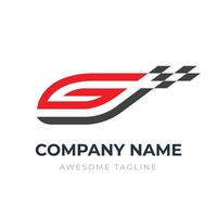 Letter GT Racing logo design vector