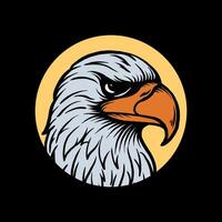 Eagle Mascot Head vector illustration on black background