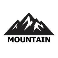 A logo of a mountain silhouette in black and white, using flat design style vector