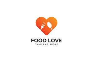 Food love minimal logo vector