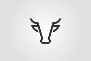 Cow line minimal logo vector