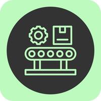 Assembly Line Linear Round Icon vector