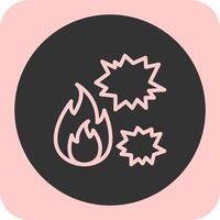 Blaze Burst Linear Round Icon vector