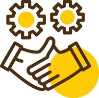 Collaboration Yellow Lieanr Circle Icon vector