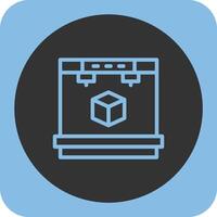 3D Printer Linear Round Icon vector