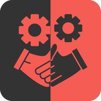 Collaboration Red Inverse Icon vector