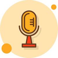 Microphone Filled Shadow Cirlce Icon vector