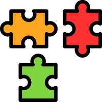 Jigsaw Line Filled vector