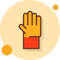 Hand Raise Filled Shadow Cirlce Icon vector