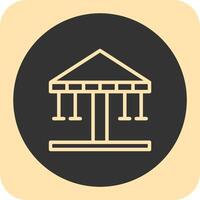 Merry-Go-Round Linear Round Icon vector