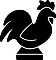 Golden Rooster Glyph vector