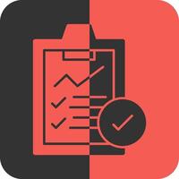 Audit Red Inverse Icon vector