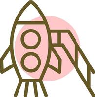 Rocket Linear Circle Icon vector