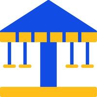 Merry-Go-Round Flat Two color Icon vector
