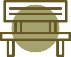 Bench Linear Circle Icon vector