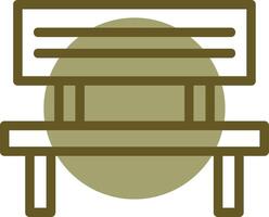 Bench Linear Circle Icon vector