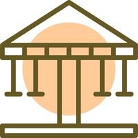 Merry-Go-Round Linear Circle Icon vector