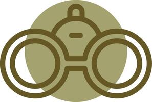 Binoculars Linear Circle Icon vector