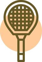 Badminton Racket Linear Circle Icon vector