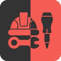 Helmet Working Icon vector