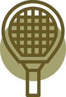 Tennis Racket Linear Circle Icon vector