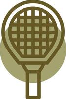 tenis raqueta lineal circulo icono vector