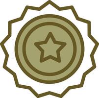 Sheriff Badge Linear Circle Icon vector