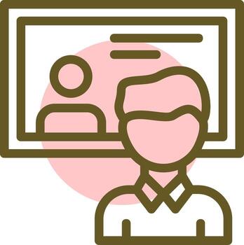 Interview Linear Circle Icon vector