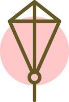 Kite Linear Circle Icon vector