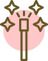 Magic Wand Linear Circle Icon vector