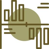 Gantt gráfico lineal circulo icono vector