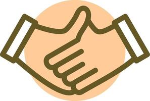 Handshake Linear Circle Icon vector