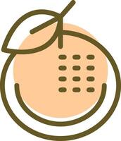 Mandarin Orange Linear Circle Icon vector