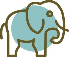 Elephant Linear Circle Icon vector