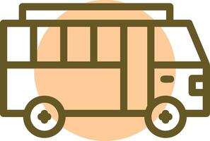 Bus Linear Circle Icon vector