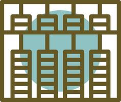 Abacus Linear Circle Icon vector