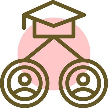Alumni Network Linear Circle Icon vector