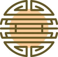 Shou Character Linear Circle Icon vector