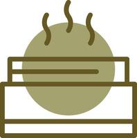 Bamboo Steamer Linear Circle Icon vector