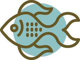 Goldfish Linear Circle Icon vector