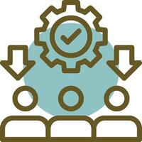 Recruitment Team Linear Circle Icon vector