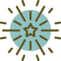Firework Linear Circle Icon vector