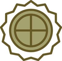 Moon Cake Linear Circle Icon vector