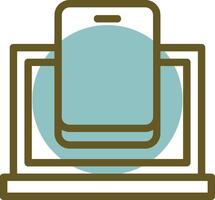 Phone Linear Circle Icon vector