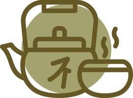 Tea Ceremony Linear Circle Icon vector