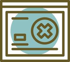 Cross Linear Circle Icon vector