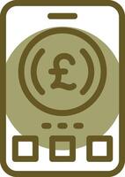Pound Sign Linear Circle Icon vector