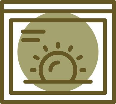 Sun Linear Circle Icon vector